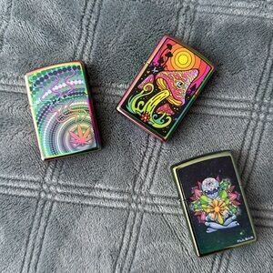 Set of 3 Trippy Zippo Lighters